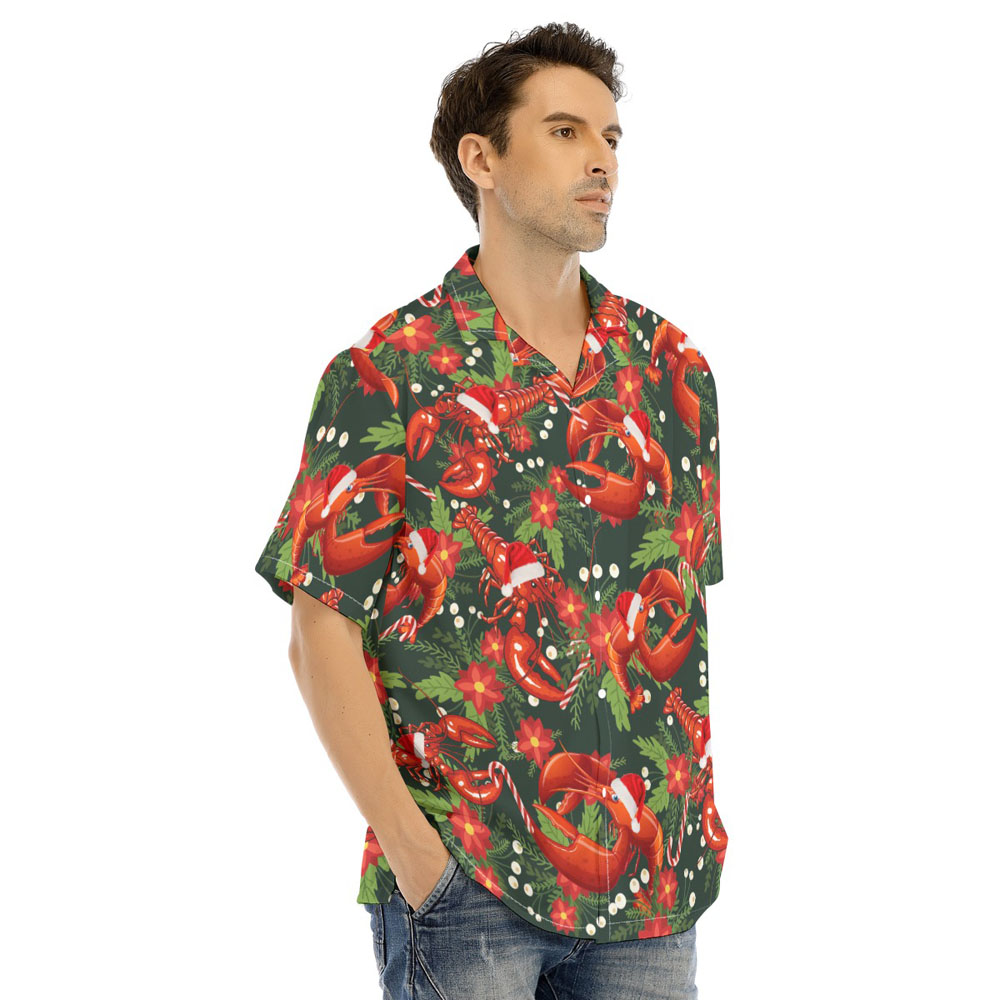 Funny Lobster Christmas Floral Hawaiian Shirt