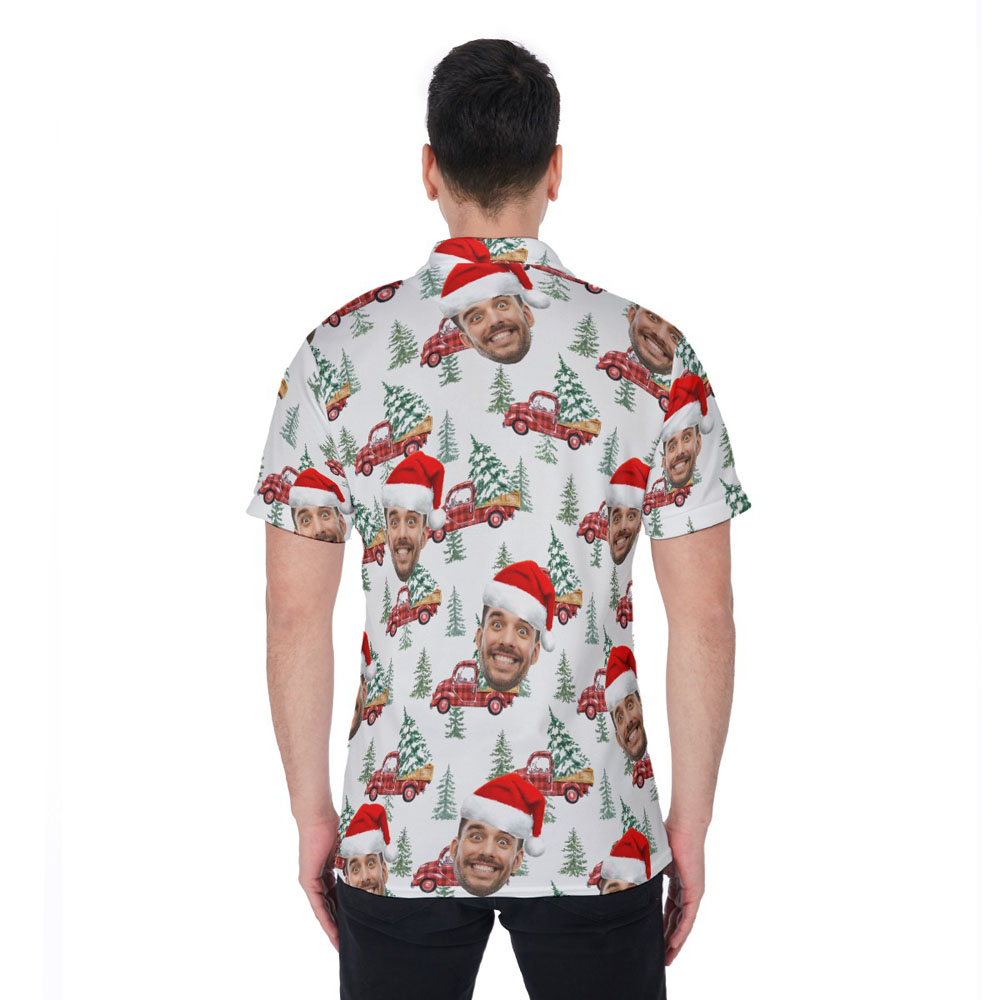 Custom Face Christmas Car Hawaiian Shirt