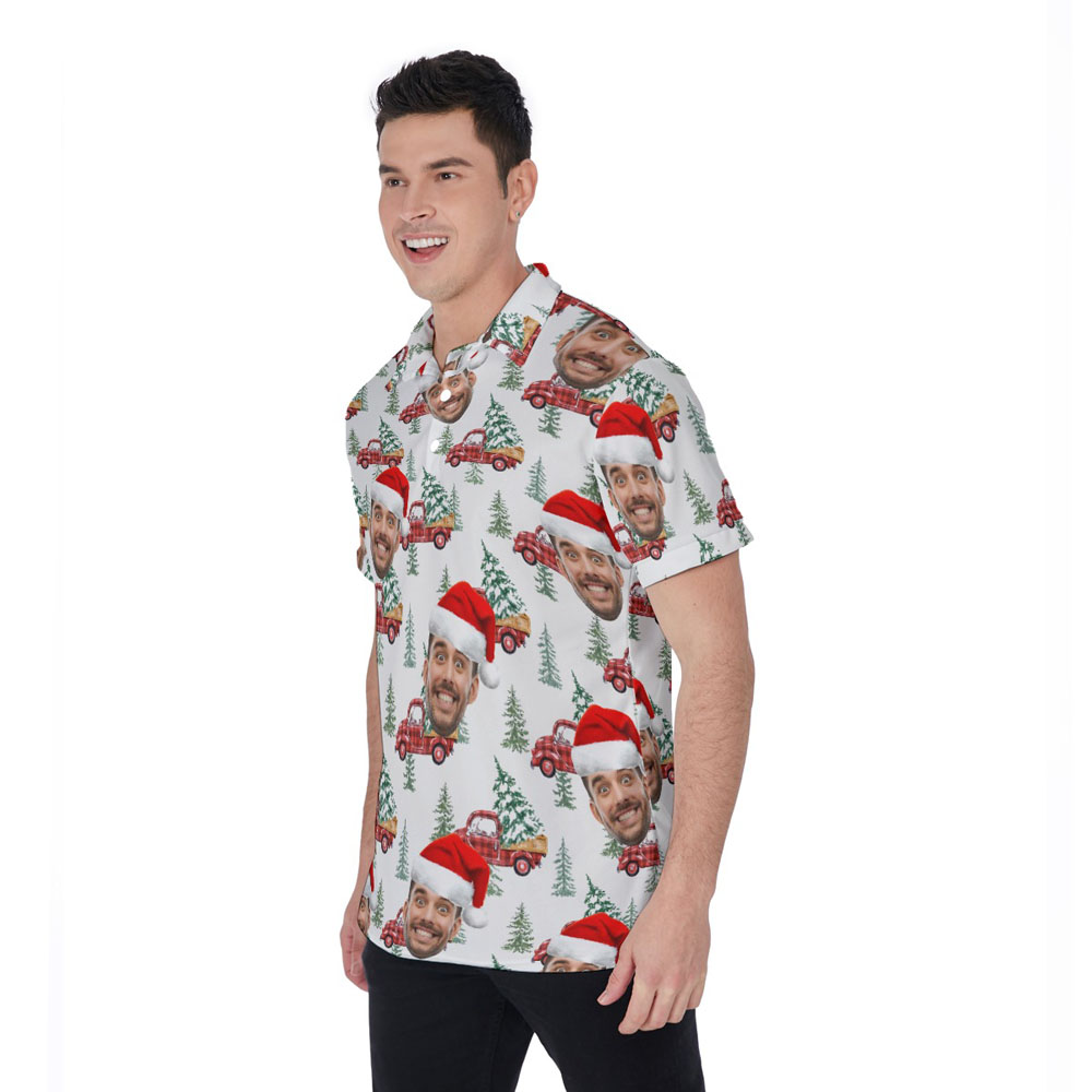 Custom Face Christmas Car Hawaiian Shirt