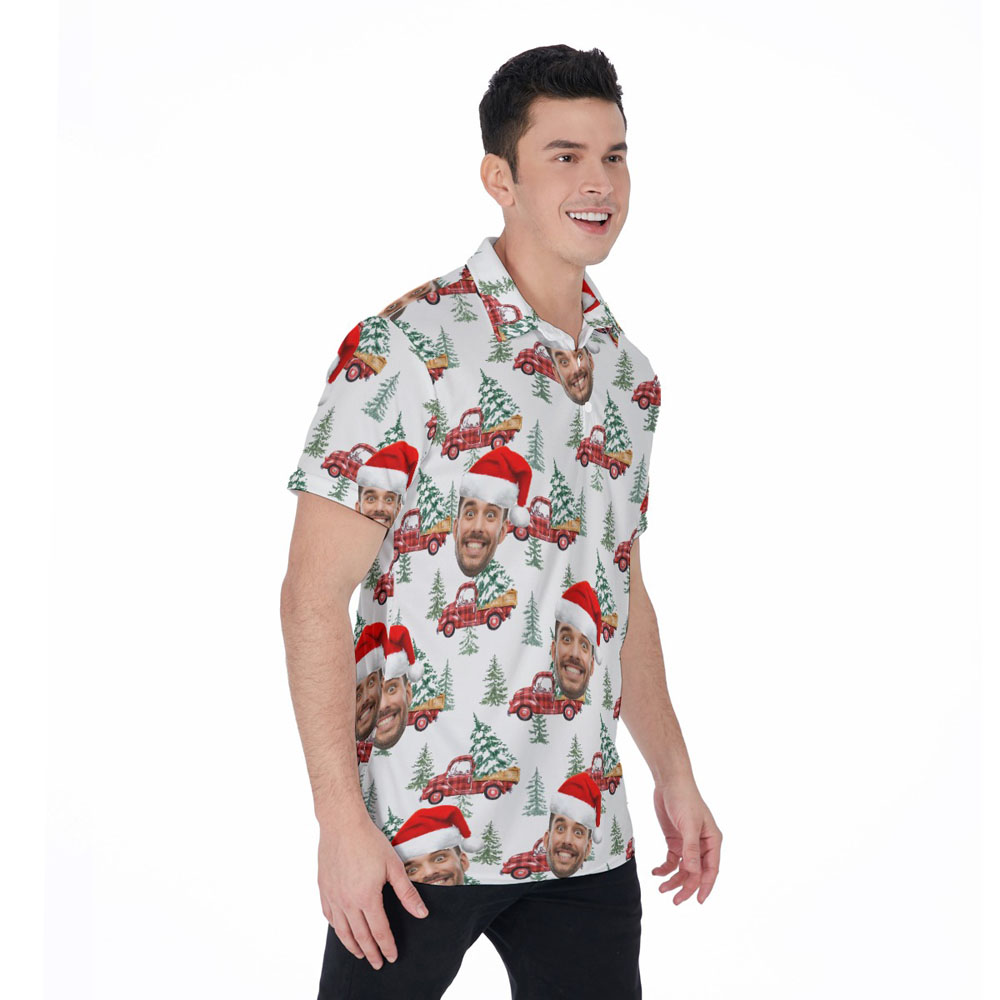 Custom Face Christmas Car Hawaiian Shirt