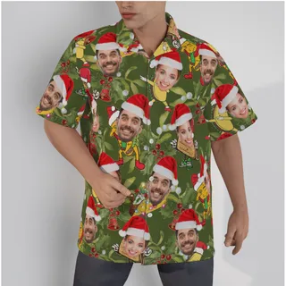 Christmas Taco Custom Face Green Hawaiian Shirt