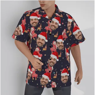 Funny Naughty Santa Custom Face Christmas Hawaiian Shirt