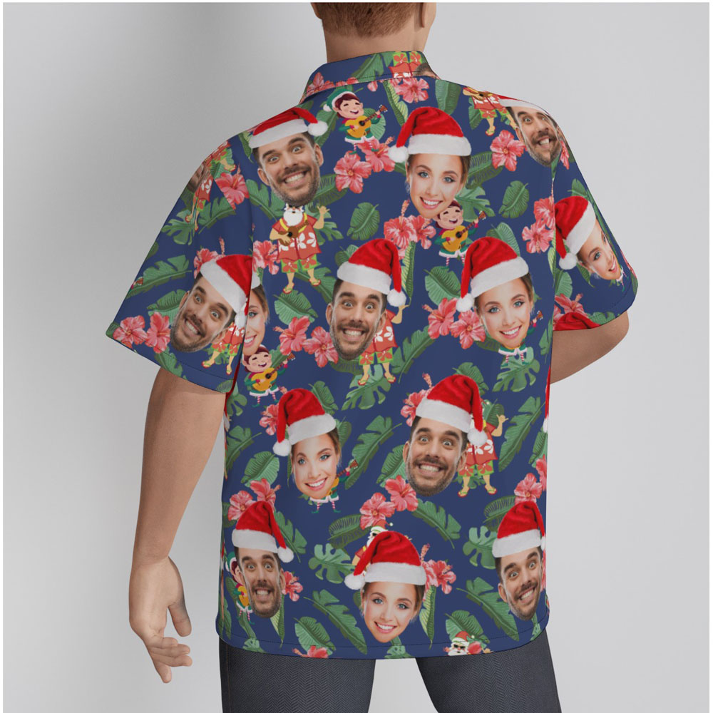 Classic Santa Ukulele Tropical Hawaiian Shirt With Custom Face