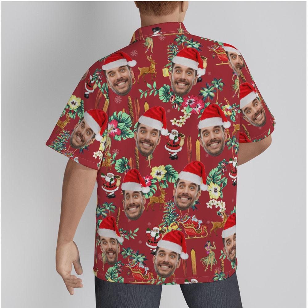 Funny Custom Face Vintage Christmas Aloha Shirt