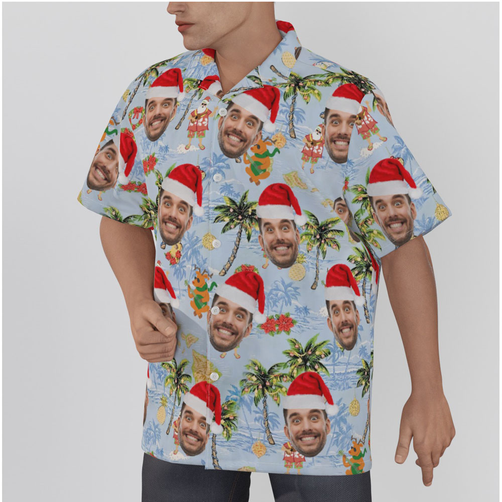 Funny Custom Face Christmas In July Hawaiian Shirt