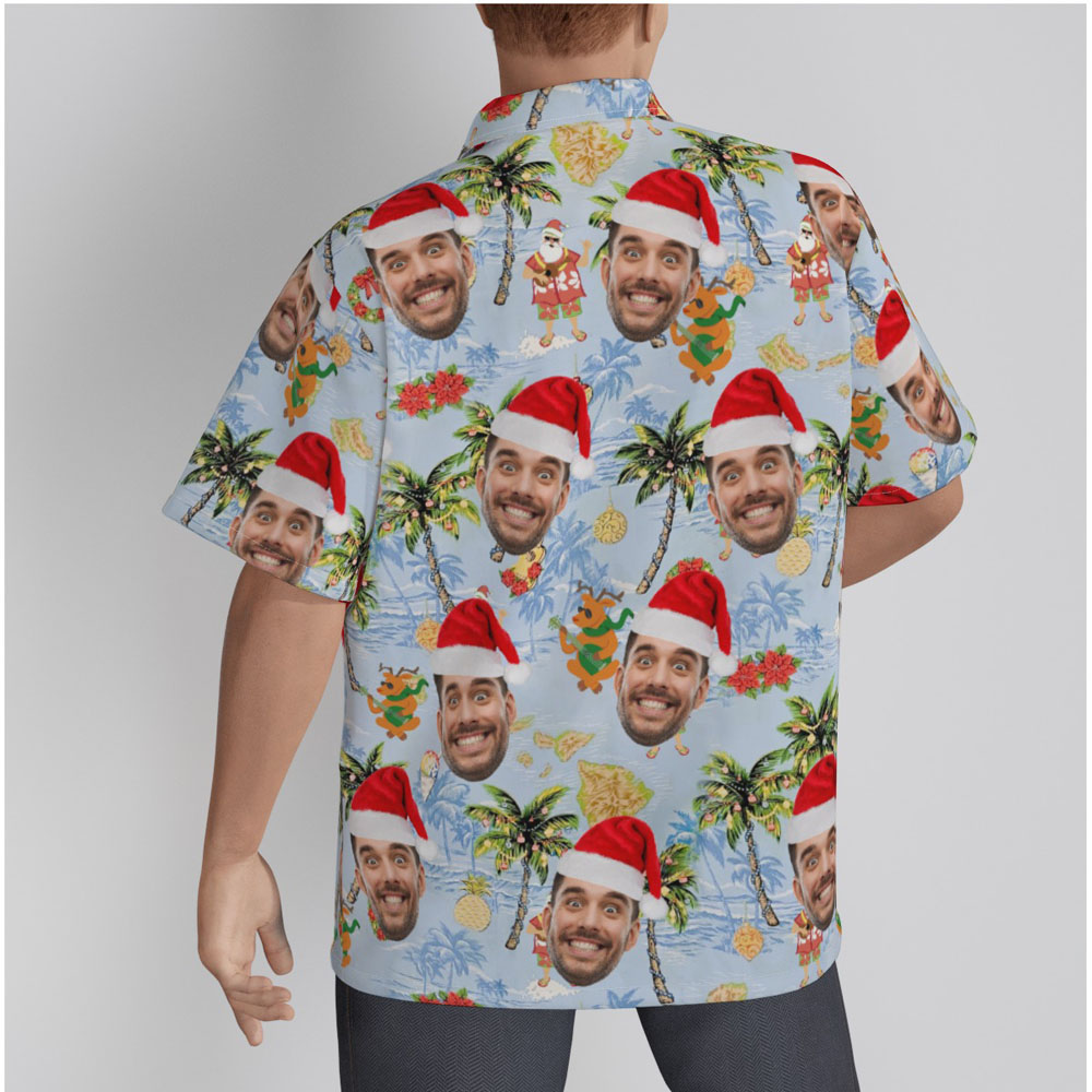 Funny Custom Face Christmas In July Hawaiian Shirt