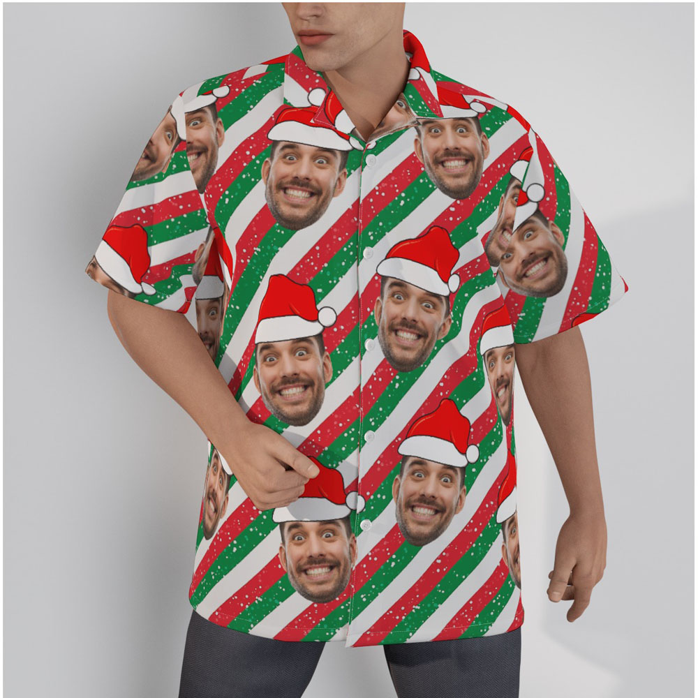Custom Face Hawaiian Shirt With Christmas Party Theme - variant image 1