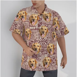 Funny Custom Dog Face Vintage Hawaiian Shirt
