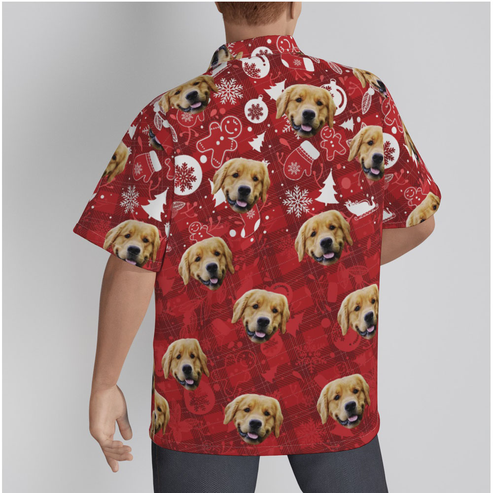 Custom Dog Face Christmas Ginger Bread Vintage Hawaiian Shirt