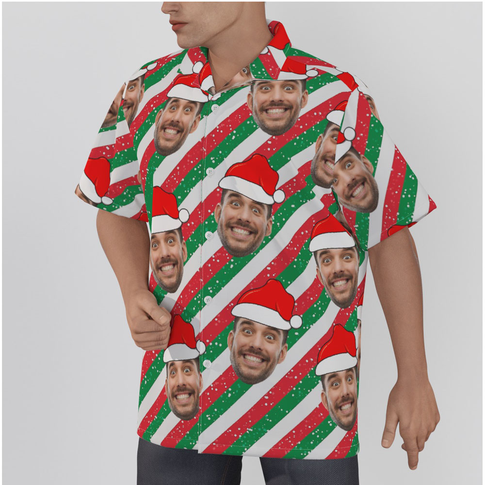 Custom Face Hawaiian Shirt With Christmas Party Theme