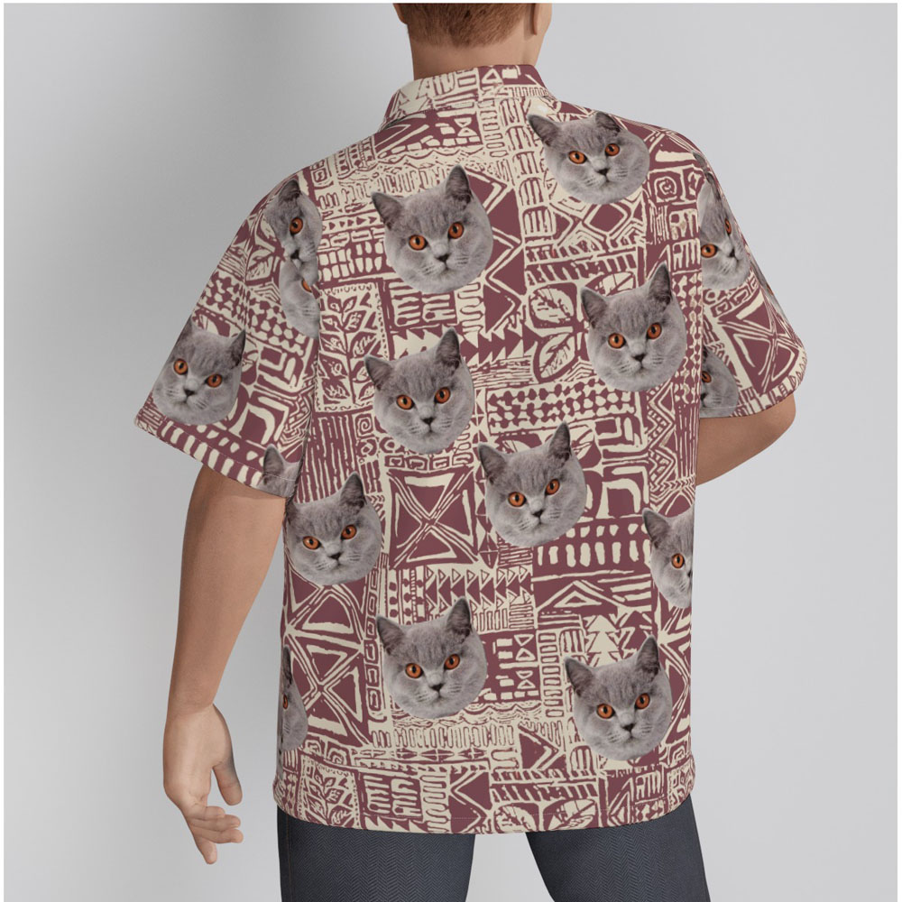 Funny Custom Cat Face Classic Hawaiian Shirt