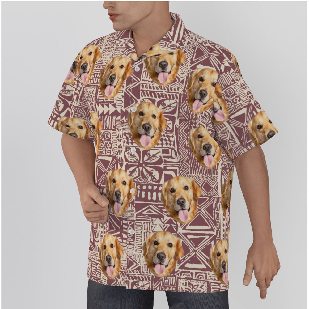 Funny Custom Dog Face Vintage Hawaiian Shirt