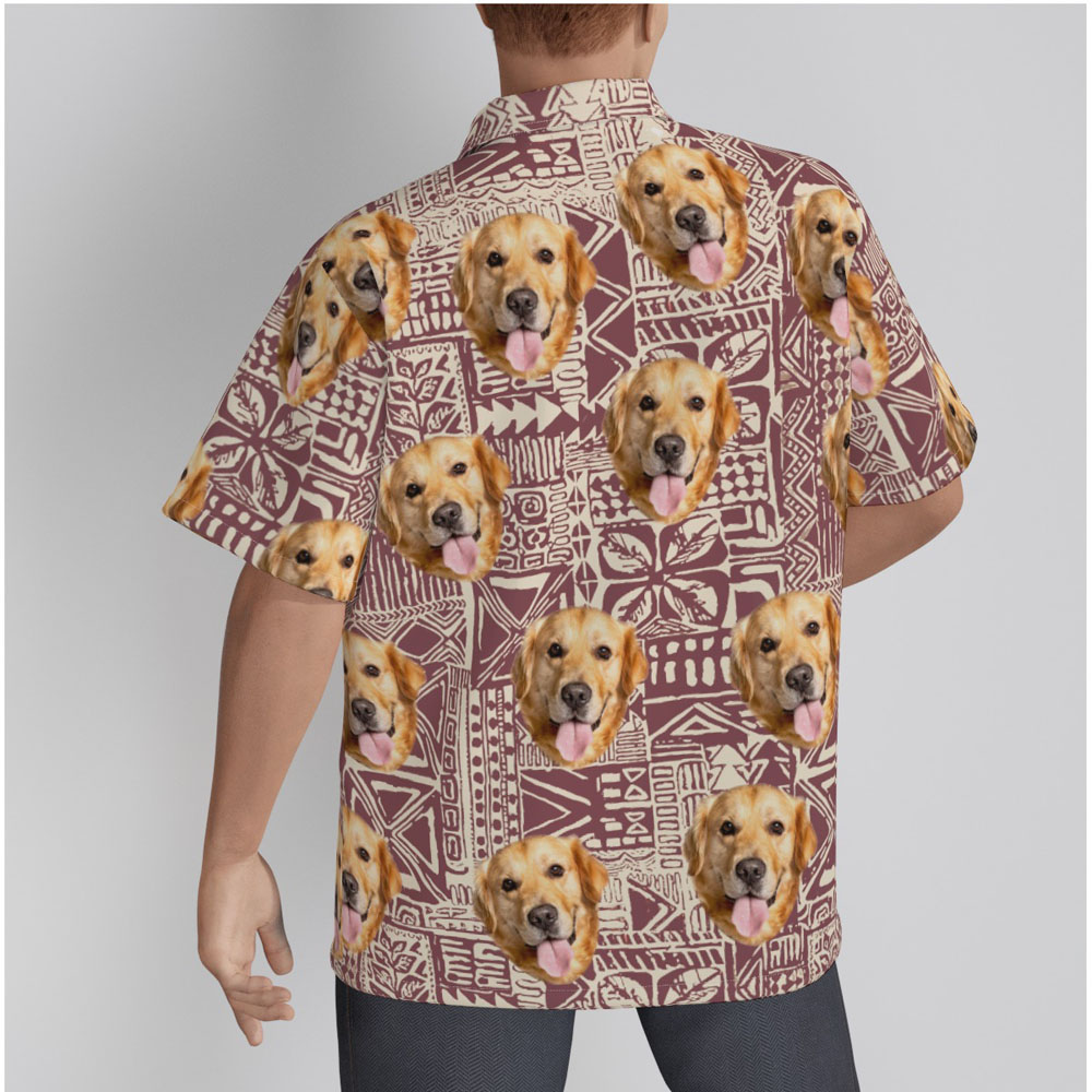 Funny Custom Dog Face Vintage Hawaiian Shirt