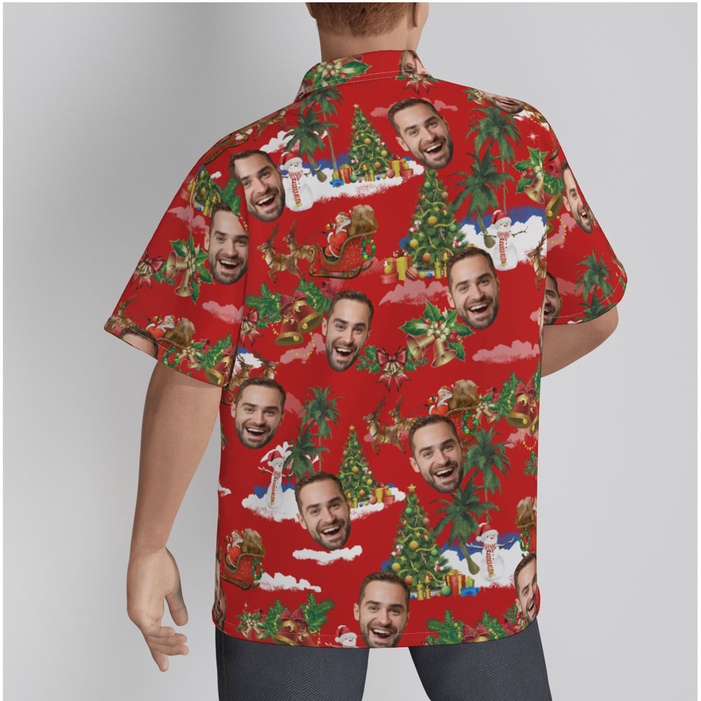 Christmas Santa Vintage Hawaiian Shirt With Custom Face