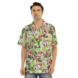Funny Santa Claus Playing Baseball Tropical Christmas Hawaiian Shirt