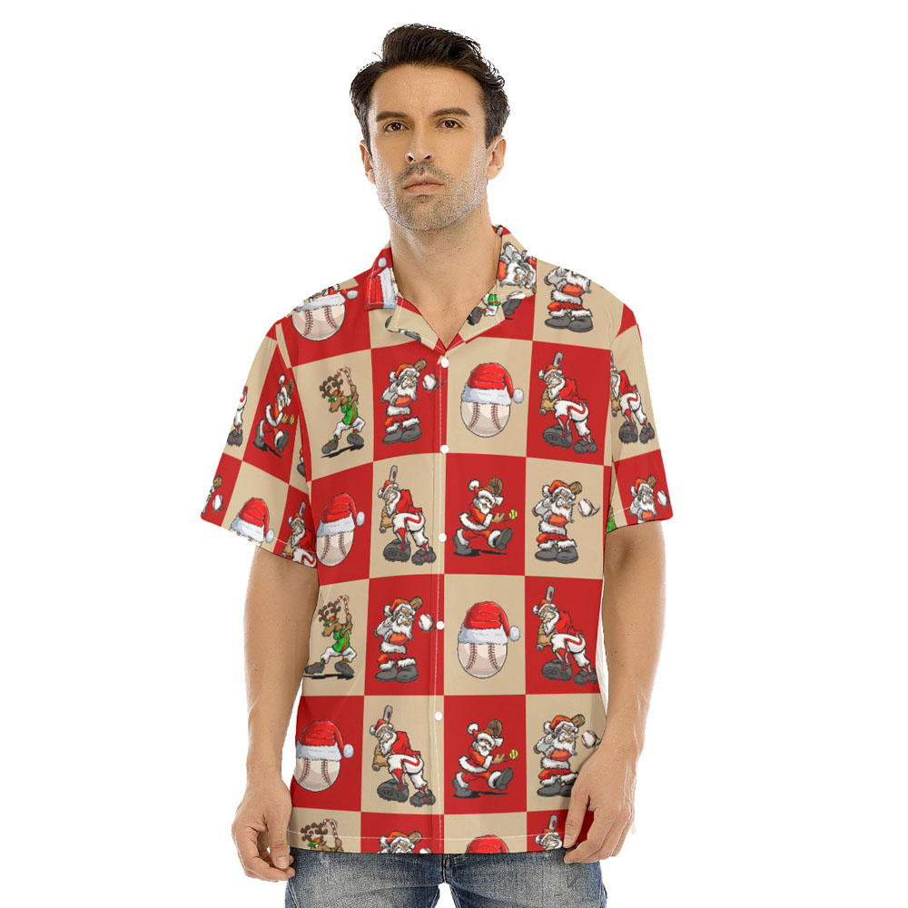 Funny Santa Claus Baseball Christmas Hawaiian Shirt - variant image 1