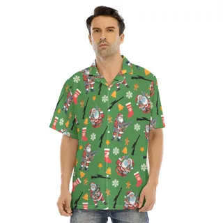 Tactical Santa Claus With Gun Christmas Hawaiian Shirt
