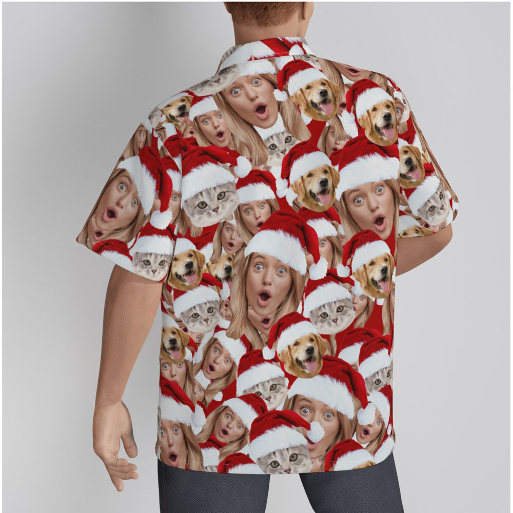 Funny Custom Multiple Faces Christmas Hawaiian Shirt