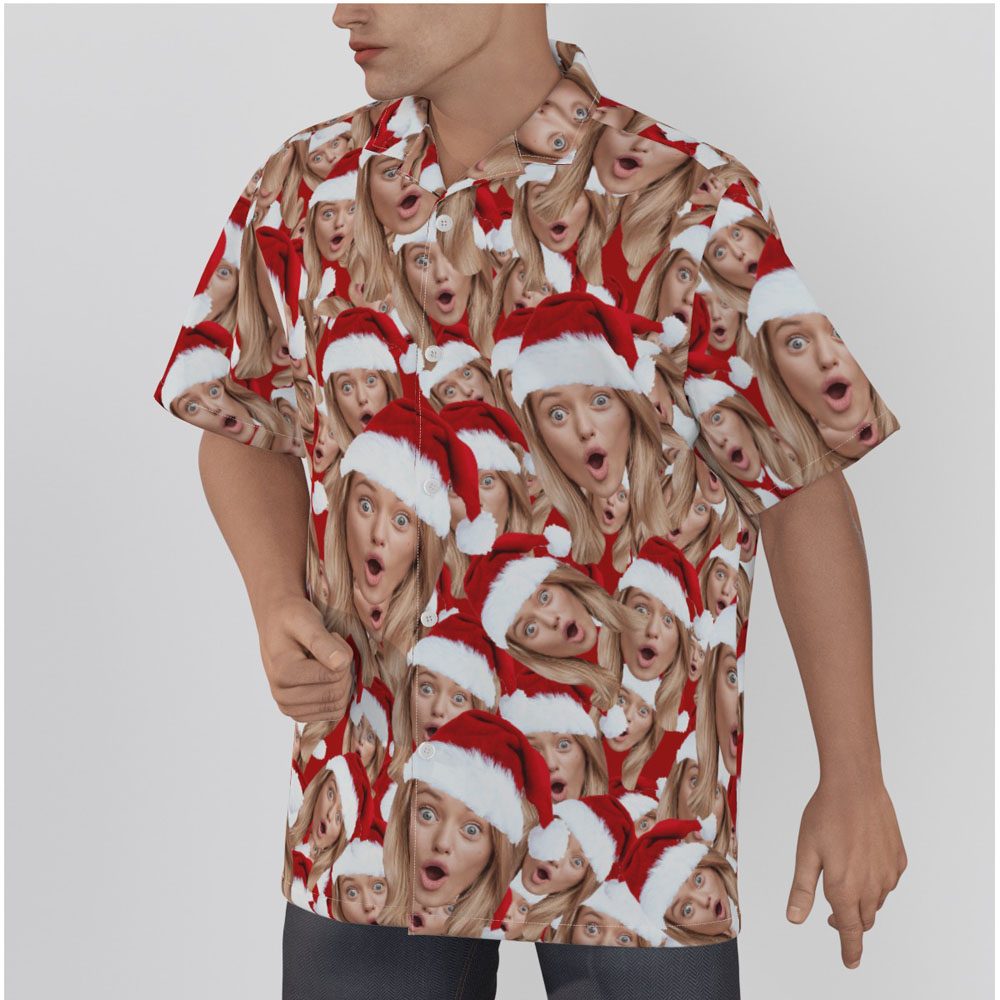 Funny Custom Christmas Hawaiian Shirt With Multiple Faces