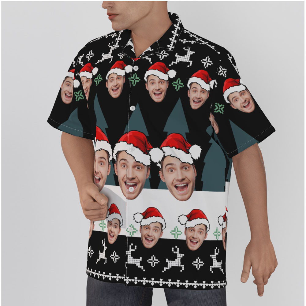 Funny Custom Face Uglys Patterns Christmas Hawaiian Shirt