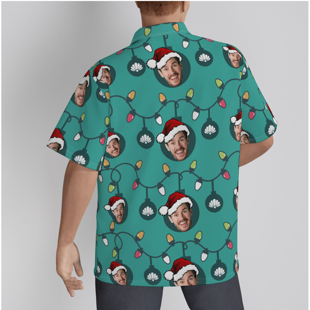 Funny Custom Face Christmas Decorations Hawaiian Shirt
