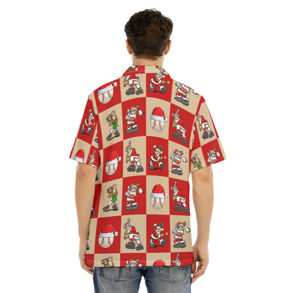 Funny Santa Claus Baseball Christmas Hawaiian Shirt