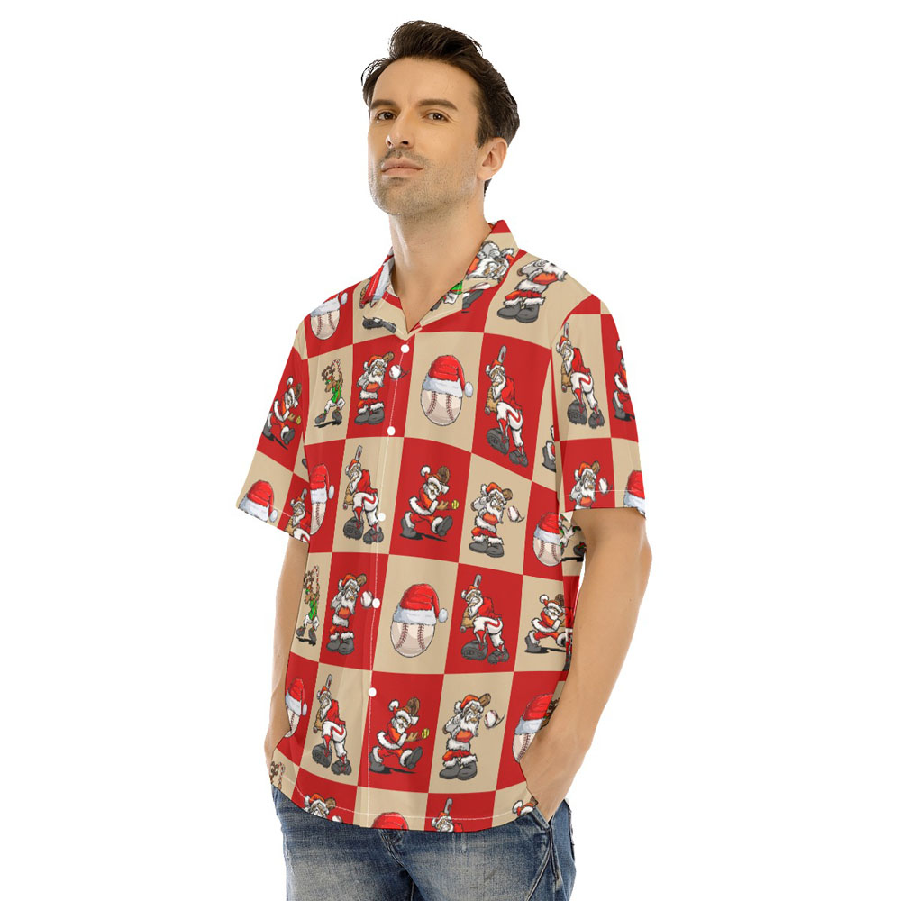 Funny Santa Claus Baseball Christmas Hawaiian Shirt