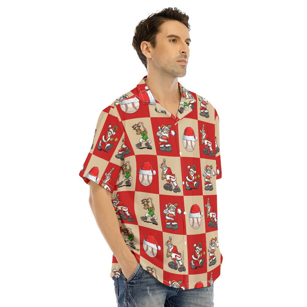 Funny Santa Claus Baseball Christmas Hawaiian Shirt