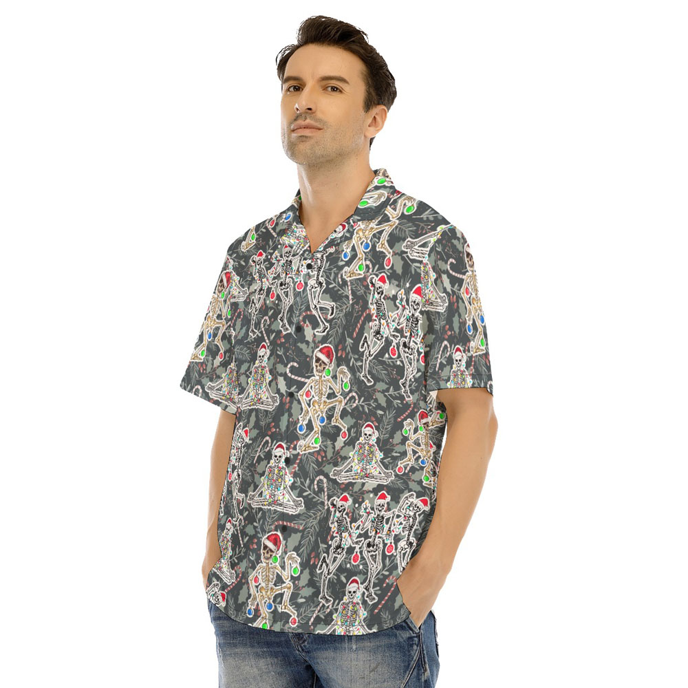 Funny Christmas Skeleton Hawaiian Shirt