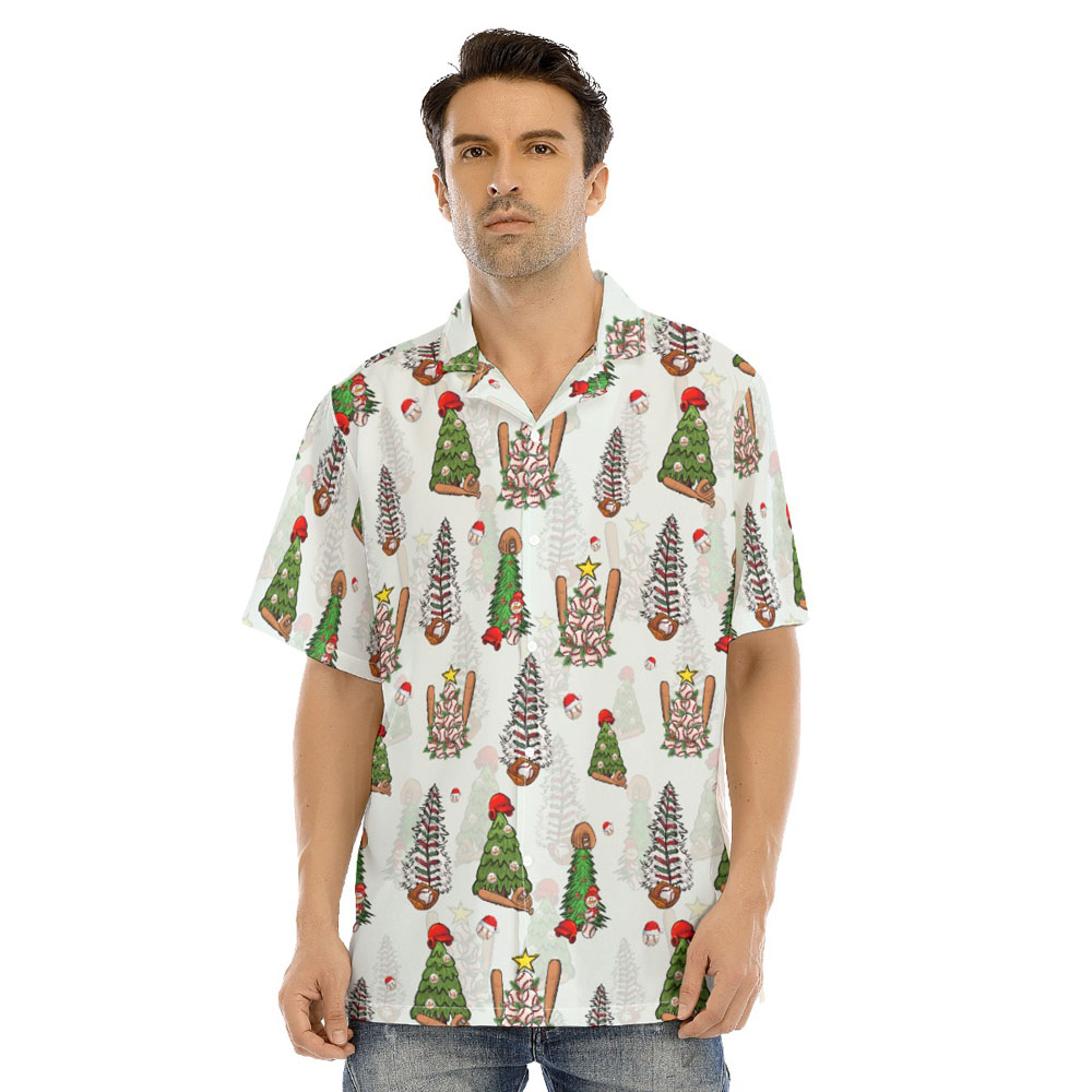 Funny Christmas Tree Baseball Hawaiian Shirt - variant image 1