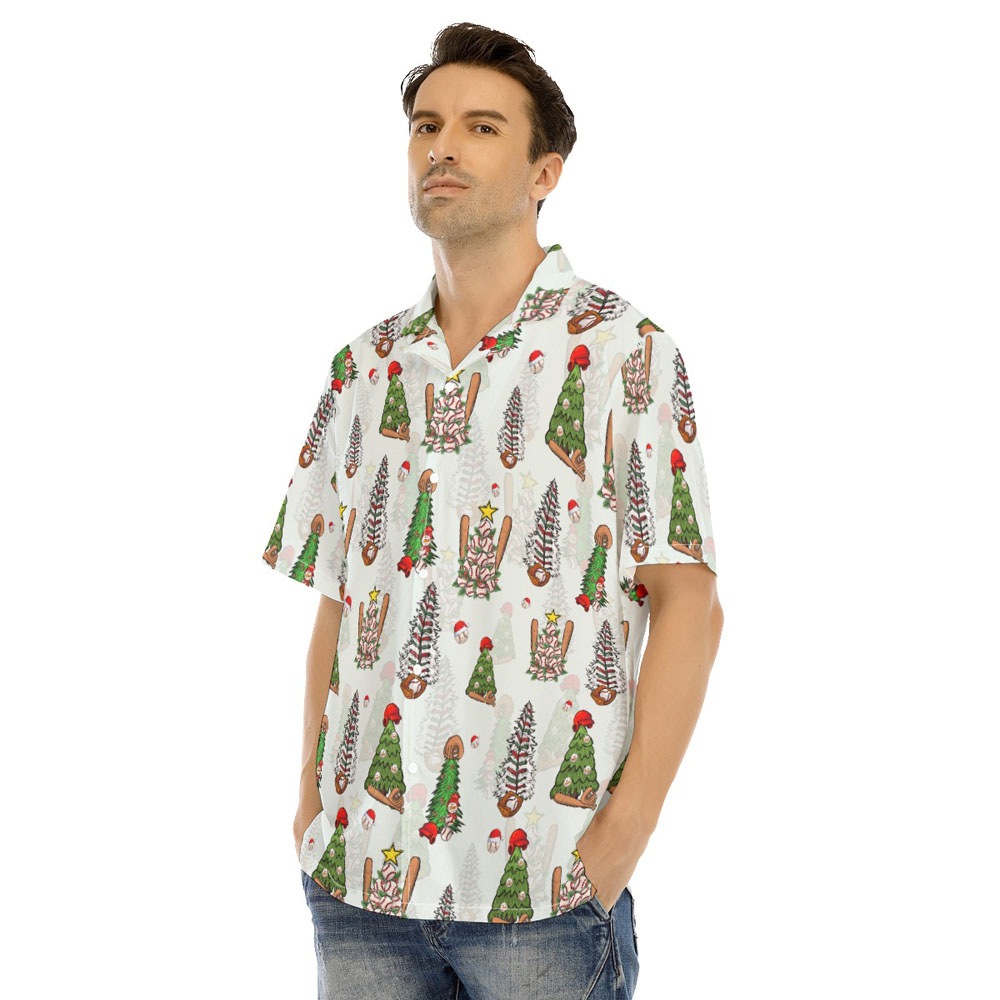 Funny Christmas Tree Baseball Hawaiian Shirt