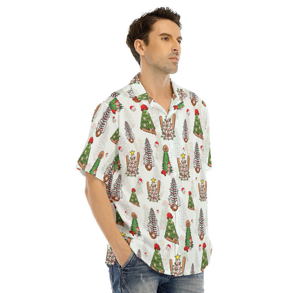 Funny Christmas Tree Baseball Hawaiian Shirt