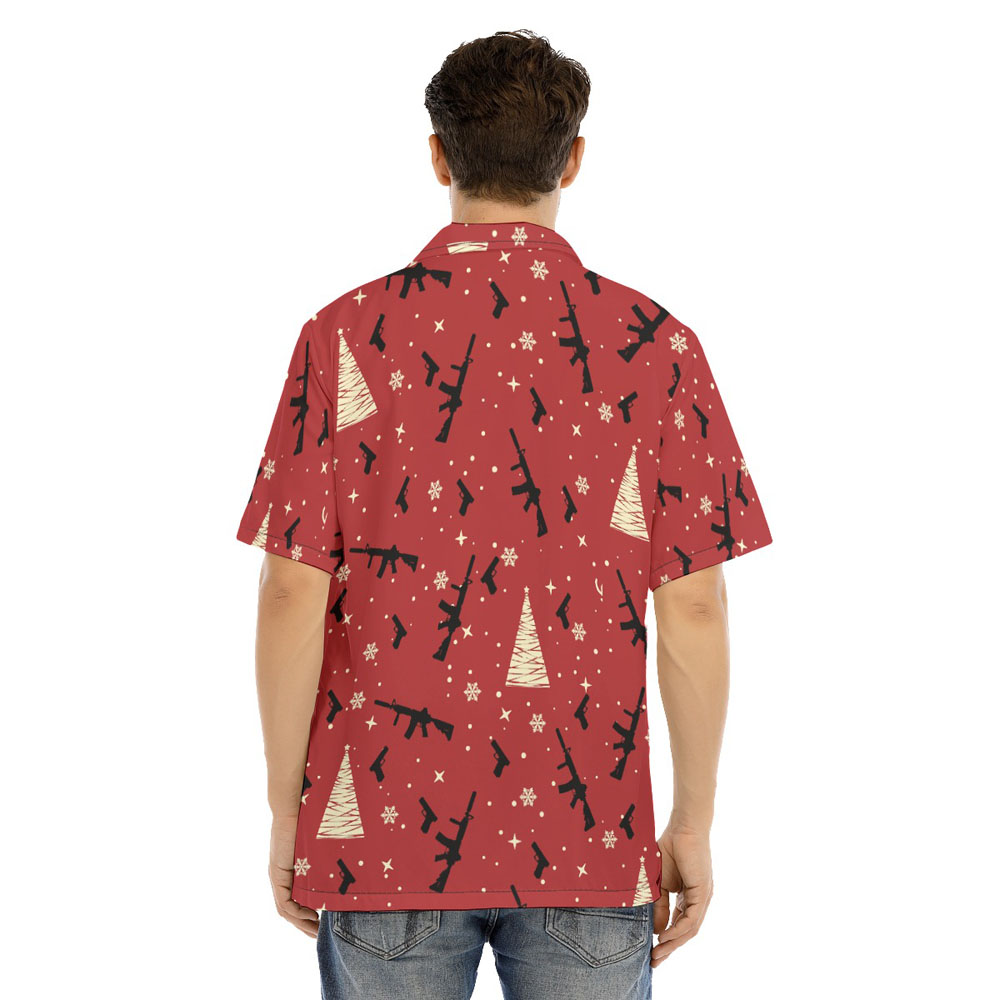 Tactical Gun Christmas Red Hawaiian Shirt