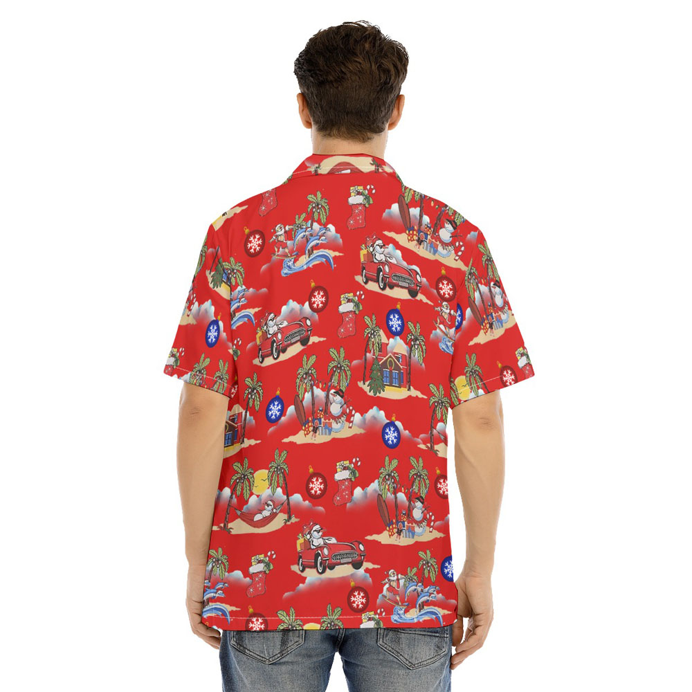 Funny Snowman On Beach Vintage Hawaiian Christmas Shirt