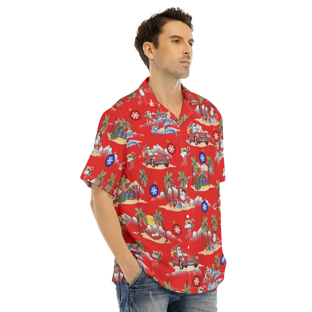 Funny Snowman On Beach Vintage Hawaiian Christmas Shirt