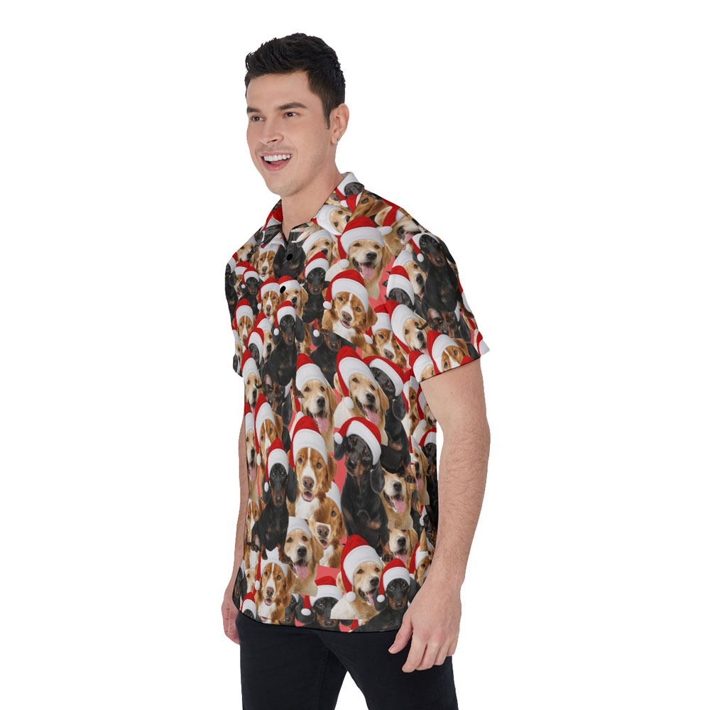 Funny Christmas Dog Hawaiian Men's Polo Shirt