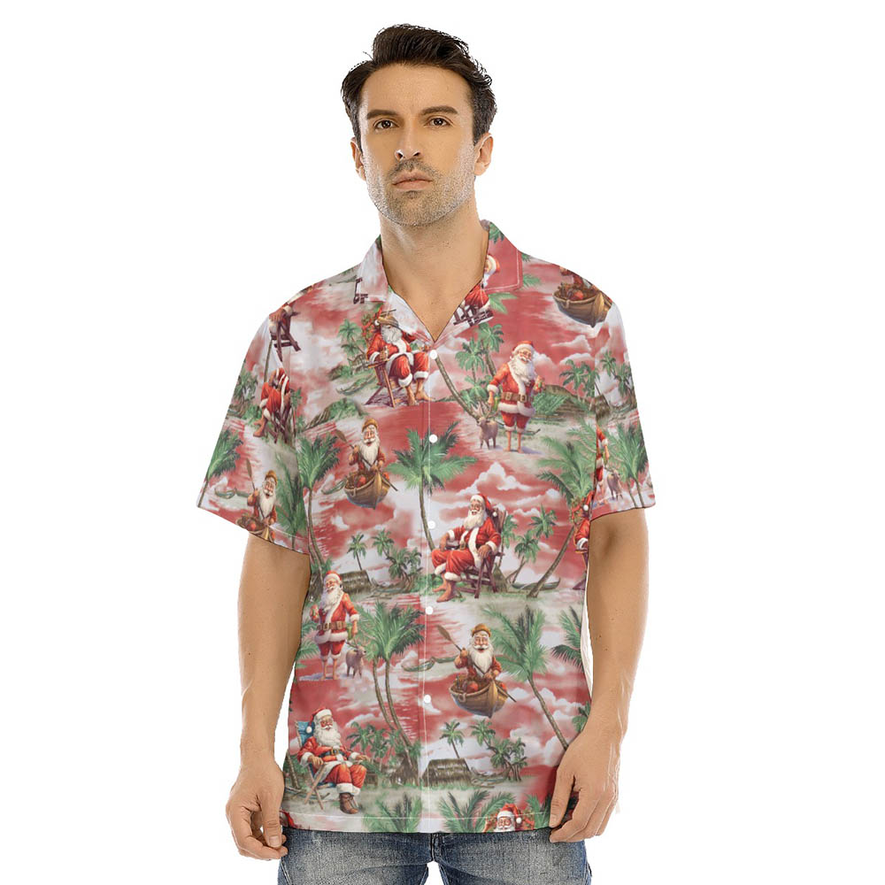 Santa Claus On The Beach Tropical Classic Men's Hawaiian Shirt - variant image 1