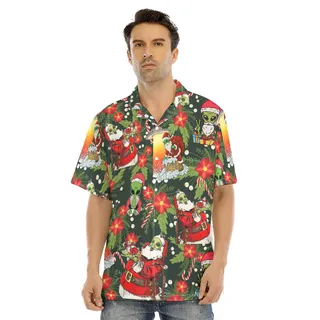 Funny Christmas Santa Alien Hawaiian Shirt