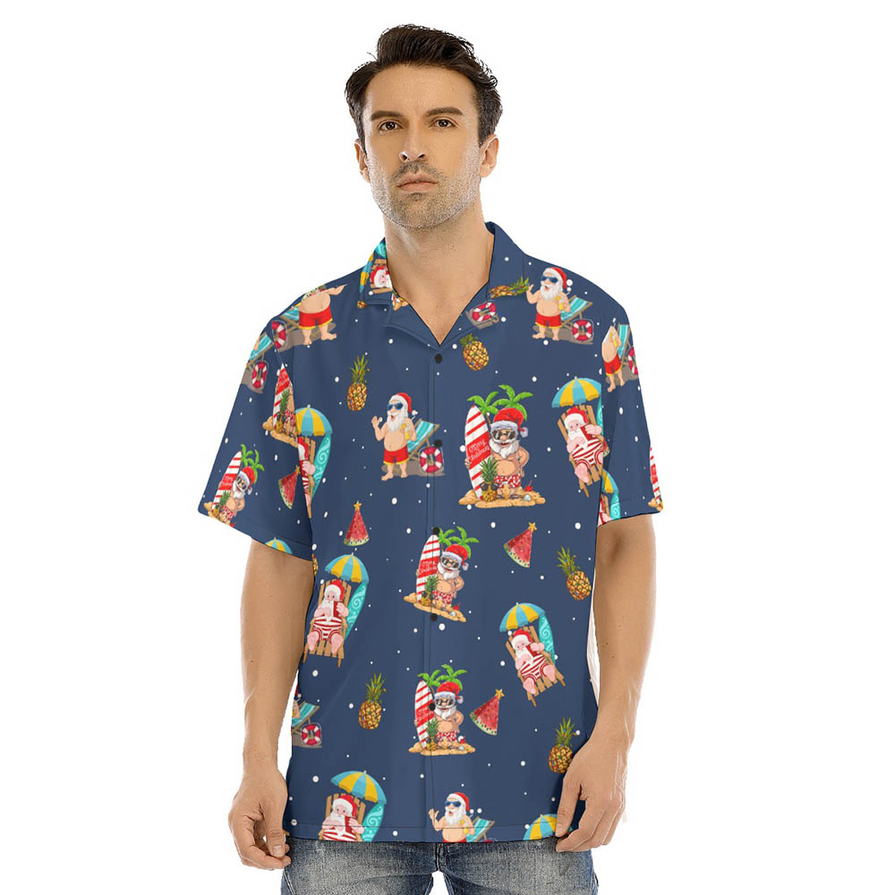 Funny Christmas Santa Summer Vacation Hawaiian Shirt - variant image 1