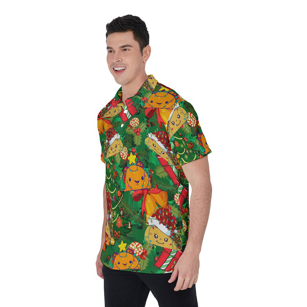 Christmas Taco Hawaiian Polo Shirt For Men