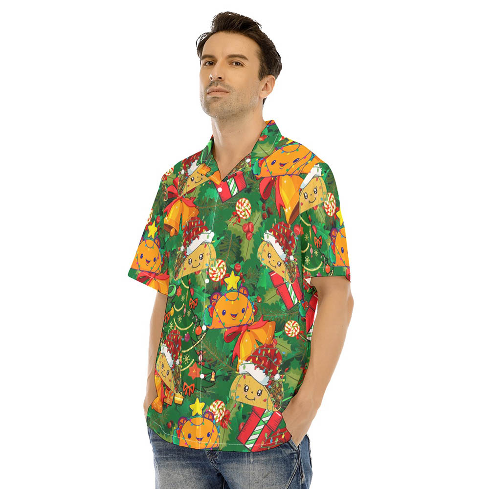 Funny Taco Christmas Green Hawaiian Shirt