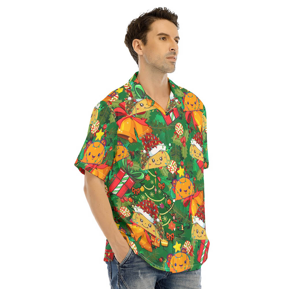 Funny Taco Christmas Green Hawaiian Shirt