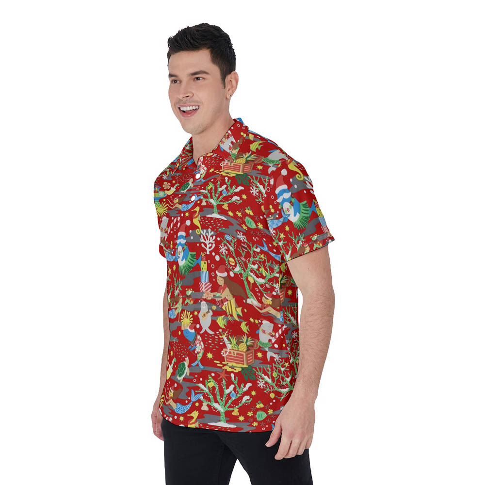 Ocean Creatures Christmas Classic Hawaiian Polo Shirt