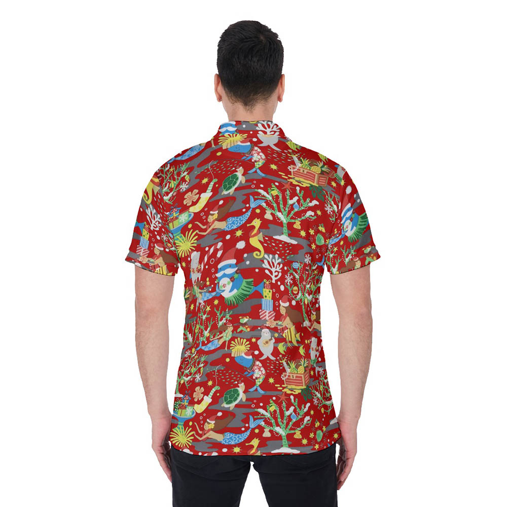 Ocean Creatures Christmas Classic Hawaiian Polo Shirt