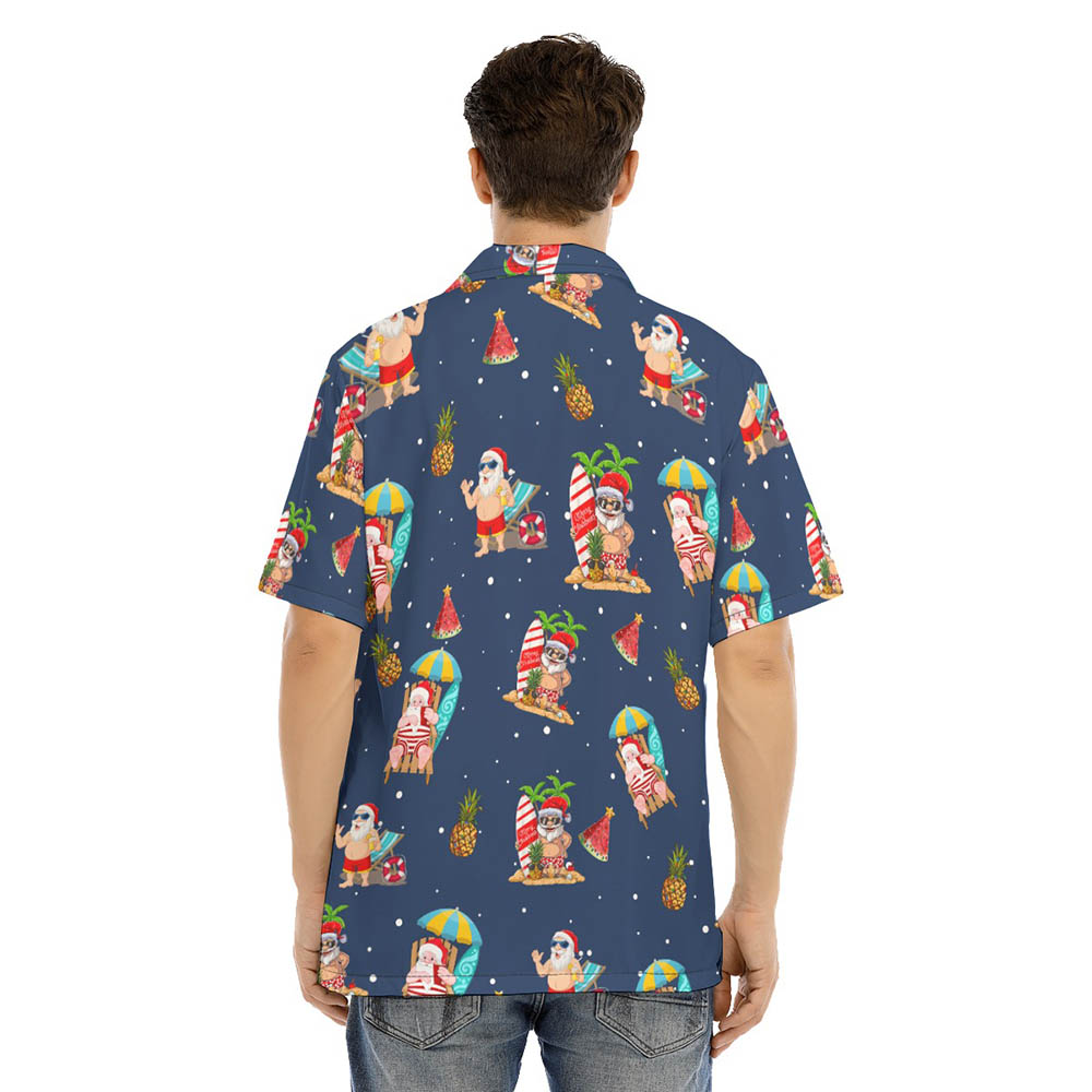 Funny Christmas Santa Summer Vacation Hawaiian Shirt