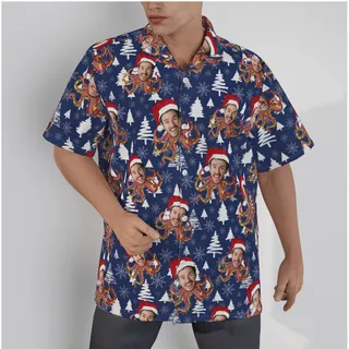 Funny Custom Face Octopus Christmas Hawaiian Shirt