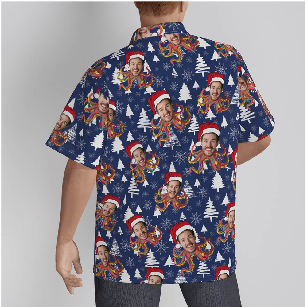 Funny Custom Face Octopus Christmas Hawaiian Shirt