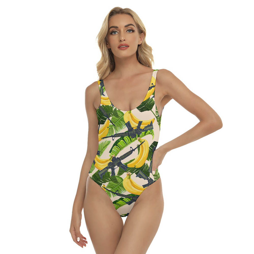Cool Tactical Gun Tropical Hawaiian Swimsuit For Women - variant image 1