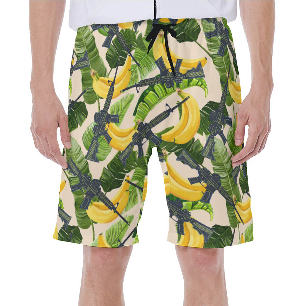 Tropical Banana Gun Tactical Hawaiian Swim Trunks - variant image 1