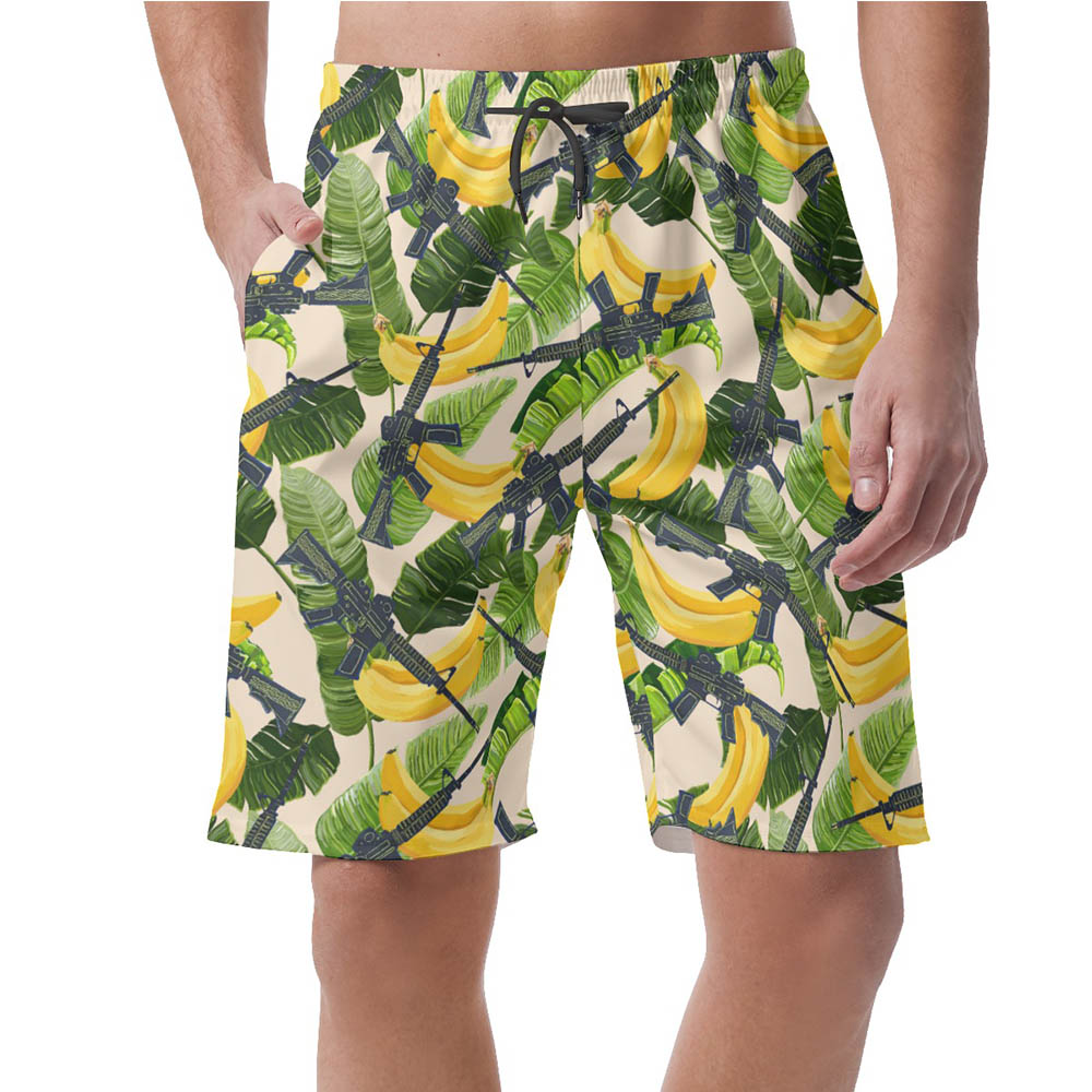 Tropical Banana Gun Tactical Hawaiian Men's Shorts - variant image 1